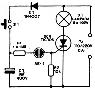 Circuito del timer para lámparas
Circuito del timer para lámparas