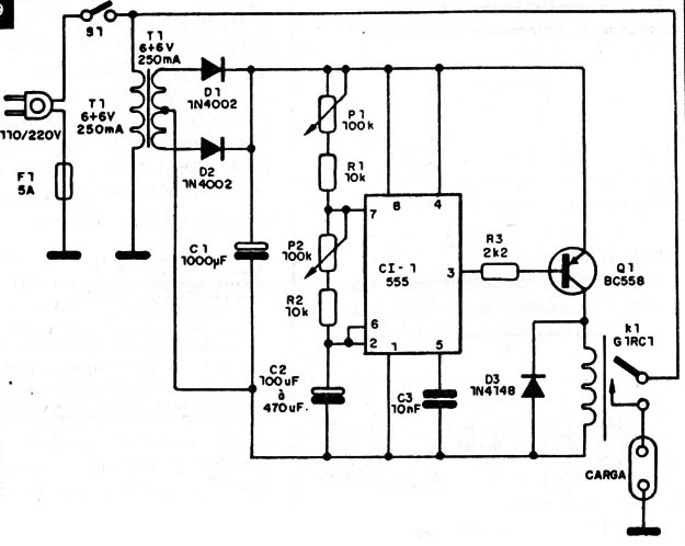 Circuito completo del intermitente para electrodomésticos.
Circuito completo del intermitente para electrodomésticos.