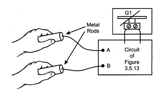 Figure14 - Using the galvanometer as a lie detector
Figure14 - Using the galvanometer as a lie detector