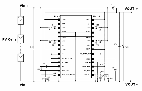 Figura 1 - Circuito de aplicación del SPV1020.
Figura 1 - Circuito de aplicación del SPV1020.