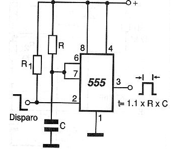 Figura 1 – El 555 mooestable
Figura 1 – El 555 mooestable