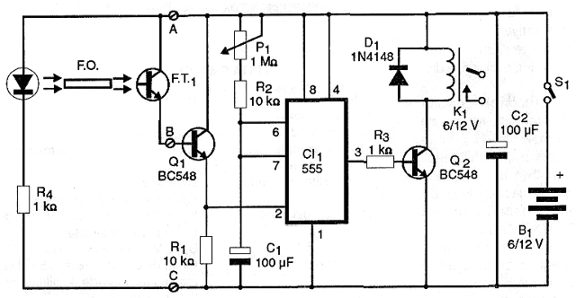 Diagrama completo del alarma de vibración con fibra óptica.
Diagrama completo del alarma de vibración con fibra óptica.