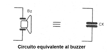 Figura 7 - Equivalente eléctrico del buzzer
Figura 7 - Equivalente eléctrico del buzzer