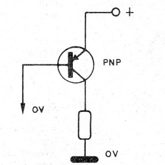 Figura 3 - Uso de un transistor PNP
Figura 3 - Uso de un transistor PNP