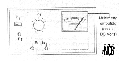 Figura 4 - Utilizando un multímetro común como voltímetro para indicar la tensión de salida.
Figura 4 - Utilizando un multímetro común como voltímetro para indicar la tensión de salida.
