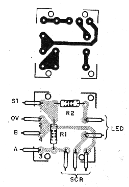 Figura 2 - Placa de circuito impreso para el montaje de la alarma.
Figura 2 - Placa de circuito impreso para el montaje de la alarma.