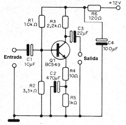 Figura 1 - Diagrama del preamplificador
Figura 1 - Diagrama del preamplificador