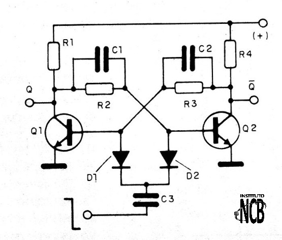 Figura 1- Flip-flop con transistores
Figura 1- Flip-flop con transistores
