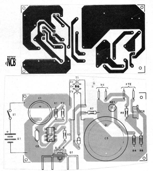 Figura 3 - Placa de circuito impreso para la versión 1
Figura 3 - Placa de circuito impreso para la versión 1