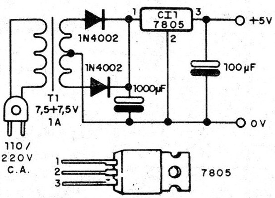 Figura 3 - Fuente TTL para el circuito
Figura 3 - Fuente TTL para el circuito