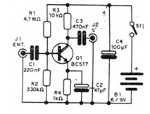 Figura 1 - Diagrama del preamplificador
Figura 1 - Diagrama del preamplificador
