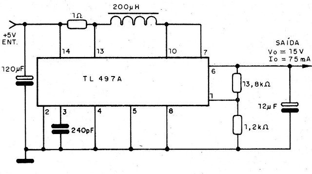 Figura 4 - Convertidor de 6 a 15 V
Figura 4 - Convertidor de 6 a 15 V
