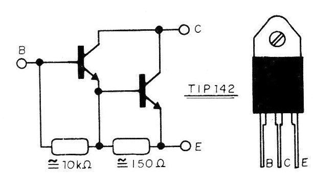 Figura 1 - Los transistores TIP142 (NPN) y TIP147 (PNP)
Figura 1 - Los transistores TIP142 (NPN) y TIP147 (PNP)