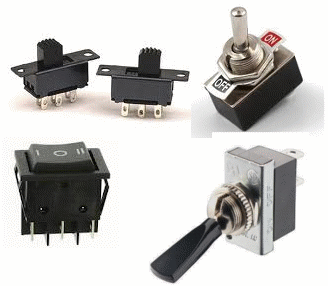 Figura 41 – Tipos comunes de interruptores y llaves
Figura 41 – Tipos comunes de interruptores y llaves