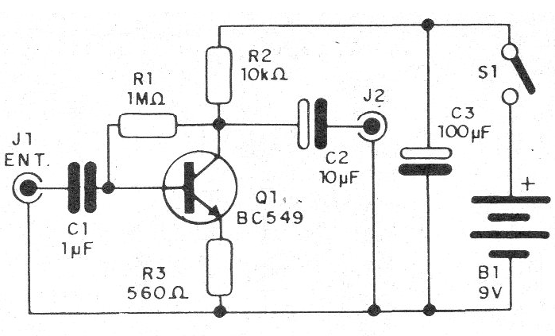Figura 1 - Diagrama del preamplificador
Figura 1 - Diagrama del preamplificador
