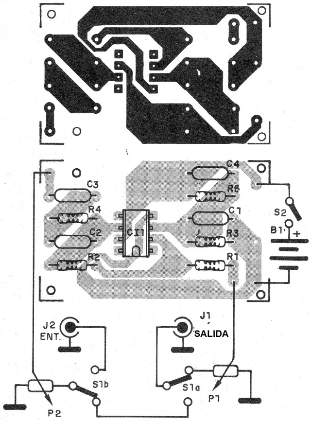 Figura 3 - Placa de circuito impreso para el montaje
Figura 3 - Placa de circuito impreso para el montaje