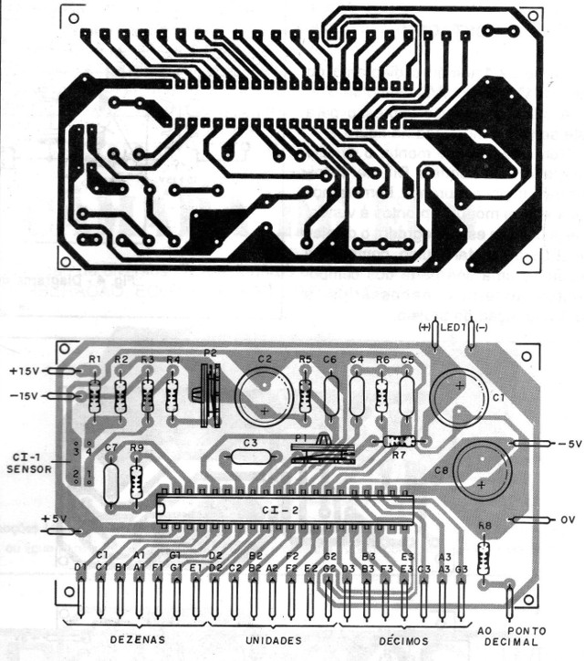 Figura 2 - Placa de circuito impreso para el sensor
Figura 2 - Placa de circuito impreso para el sensor