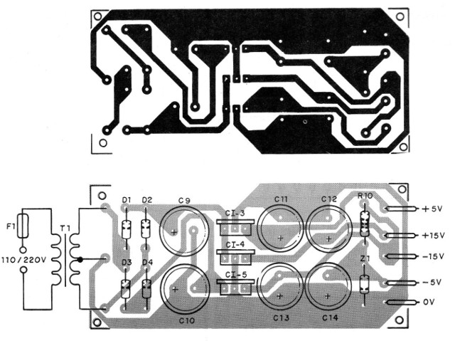 Figura 5 - Placa de circuito impreso para la fuente
Figura 5 - Placa de circuito impreso para la fuente