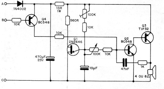 Figura 5 - El circuito de advertencia
Figura 5 - El circuito de advertencia