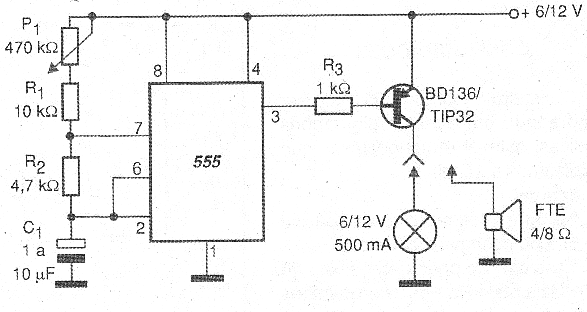 Figura 8 - Excitación de carga con transistores PNP. Acciona en el nivel bajo de la salida.
Figura 8 - Excitación de carga con transistores PNP. Acciona en el nivel bajo de la salida.