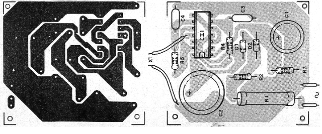 Figura 3 - Placa de circuito impreso para la versión básica.
Figura 3 - Placa de circuito impreso para la versión básica.