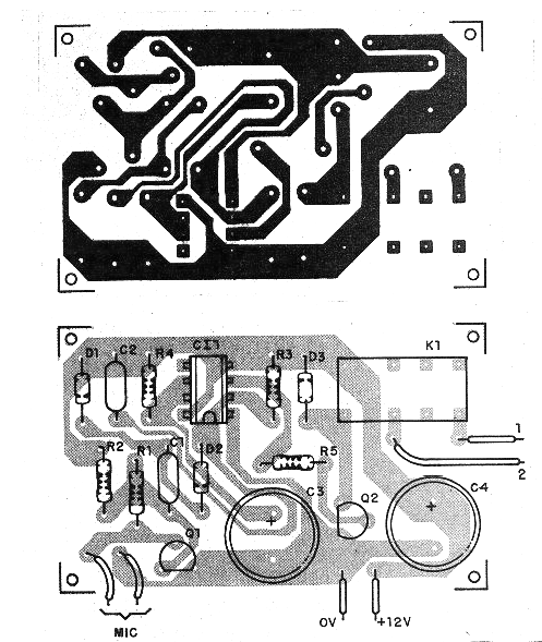 Figura 2 - Placa de circuito impreso para el montaje del detector de impacto.
Figura 2 - Placa de circuito impreso para el montaje del detector de impacto.