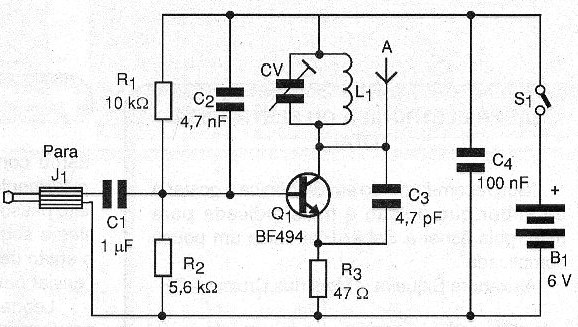 Figura 7 - Transmisor de FM para transmitir las señales a distancia, inalámbricas.
Figura 7 - Transmisor de FM para transmitir las señales a distancia, inalámbricas.
