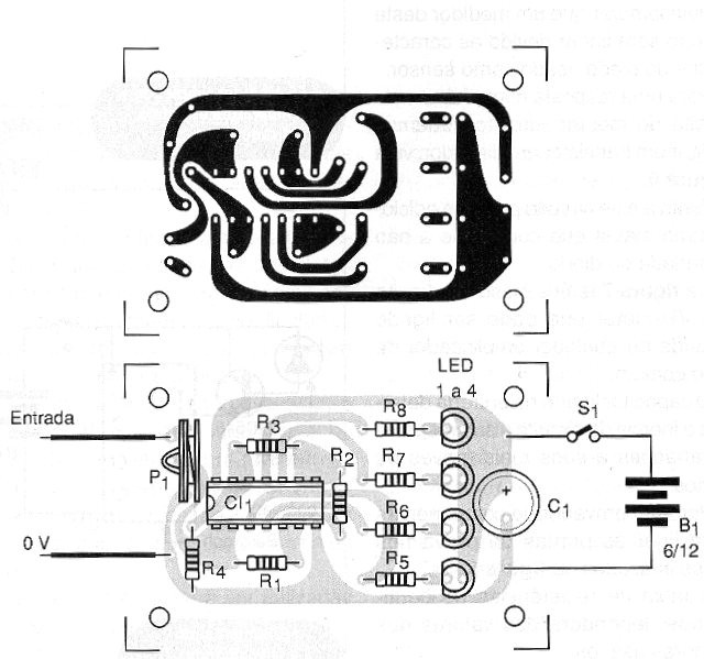 Figura 3 - Placa de circuito impreso para el montaje.
Figura 3 - Placa de circuito impreso para el montaje.