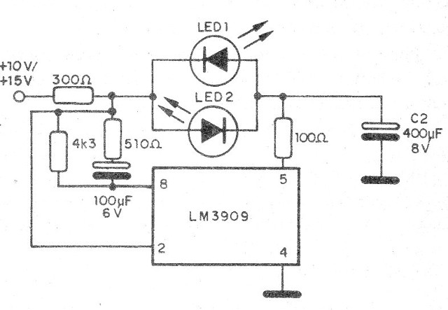 Figura 10 – Parpadeante de LED alternado
Figura 10 – Parpadeante de LED alternado