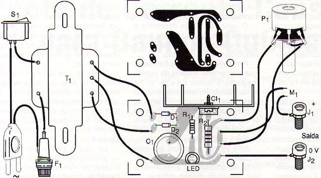 Figura 3 - Placa de circuito impreso para el montaje.
Figura 3 - Placa de circuito impreso para el montaje.
