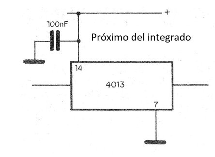 Figura 2 - Desacoplamiento de un CMOS CI
