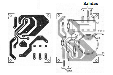 Figura 3 - Placa de circuito impreso para el montaje.
Figura 3 - Placa de circuito impreso para el montaje.