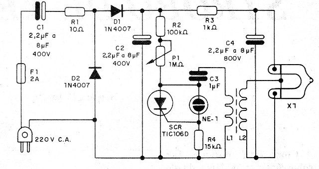 Figura 3 - Circuito para la red de 220 V
Figura 3 - Circuito para la red de 220 V
