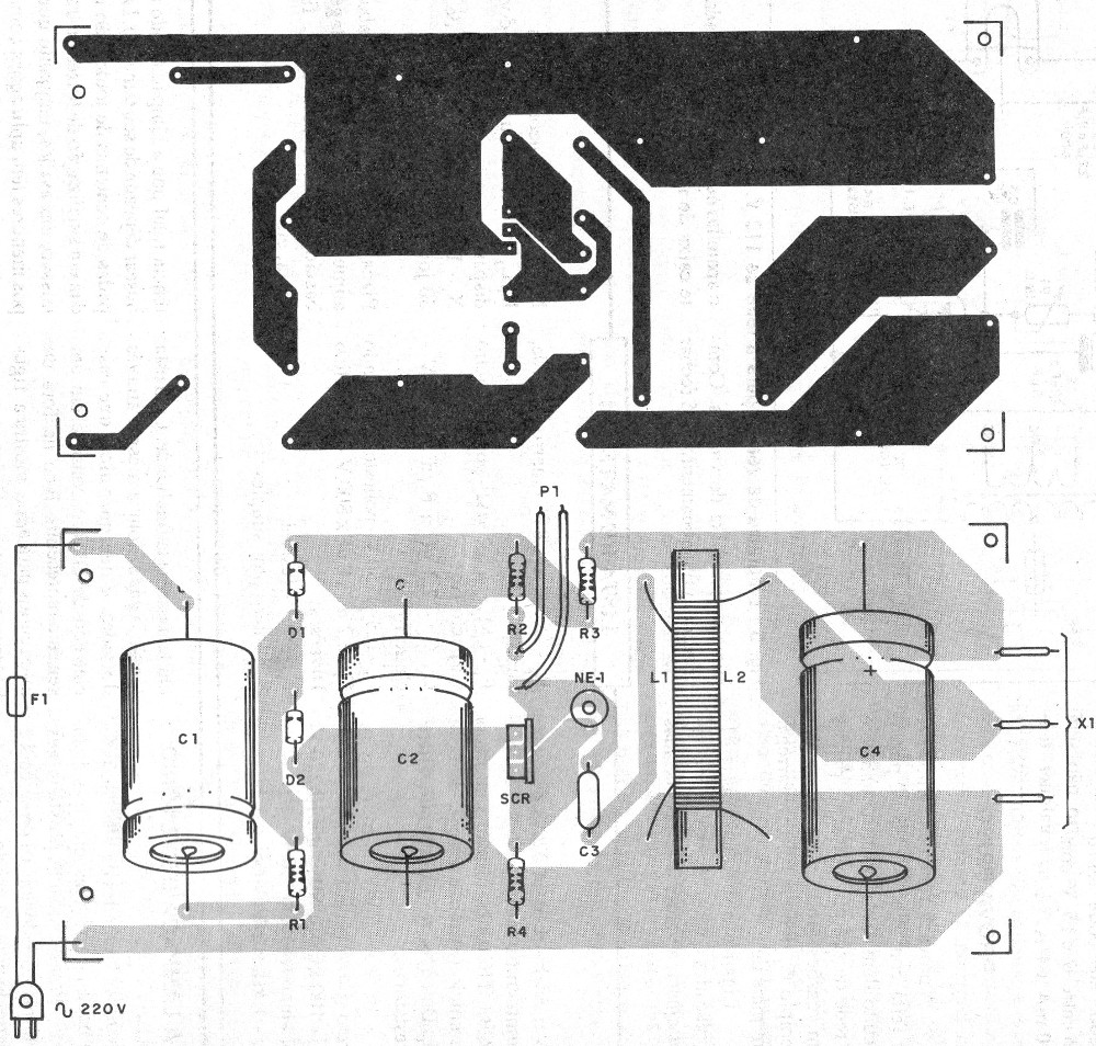 Figura 4 - Placa de circuito impreso para la versión de 220 V
Figura 4 - Placa de circuito impreso para la versión de 220 V