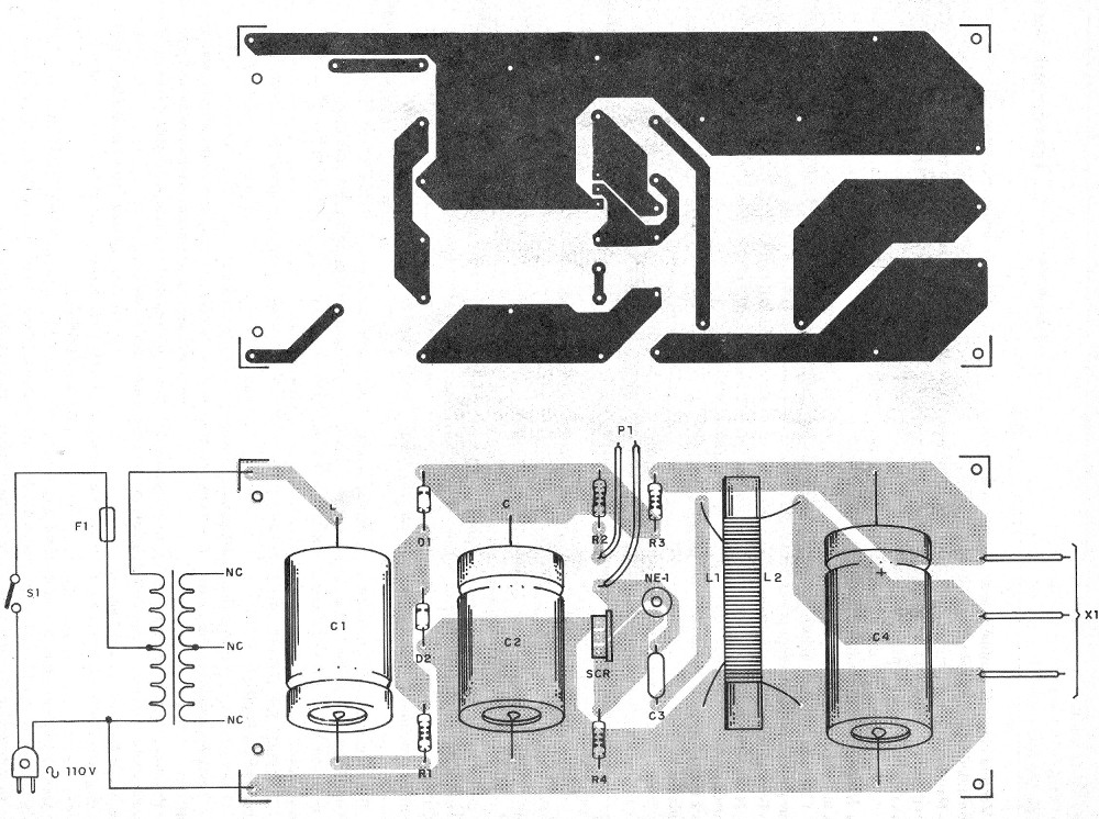 Figura 6 - Placa de circuito impreso para la versión de 220 V
Figura 6 - Placa de circuito impreso para la versión de 220 V