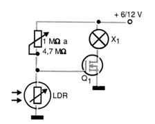 Figura 9 - La lámpara se apaga cuando el sensor está iluminado
Figura 9 - La lámpara se apaga cuando el sensor está iluminado