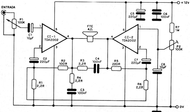 Figura 3 - Diagrama de un canal del amplificador
Figura 3 - Diagrama de un canal del amplificador