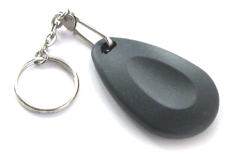 Figura 9 - Llavero con transponder para llave de coche, usando RFID.
Figura 9 - Llavero con transponder para llave de coche, usando RFID.