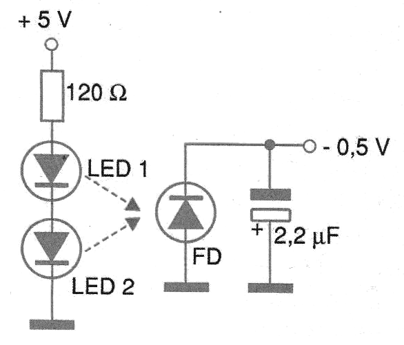 Figura 2 - Circuito con LEDs y Foto-diodos
Figura 2 - Circuito con LEDs y Foto-diodos