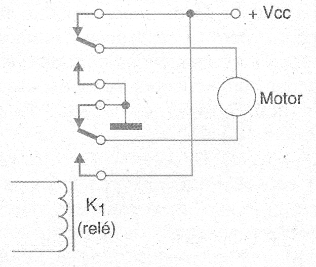 Figura 5 - Uso del circuito para invertir la rotación de un motor
Figura 5 - Uso del circuito para invertir la rotación de un motor