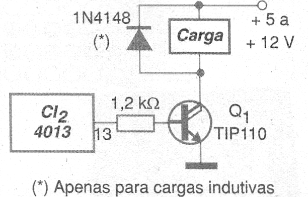 Figura 6 - Uso de un Darlington de potencia
Figura 6 - Uso de un Darlington de potencia
