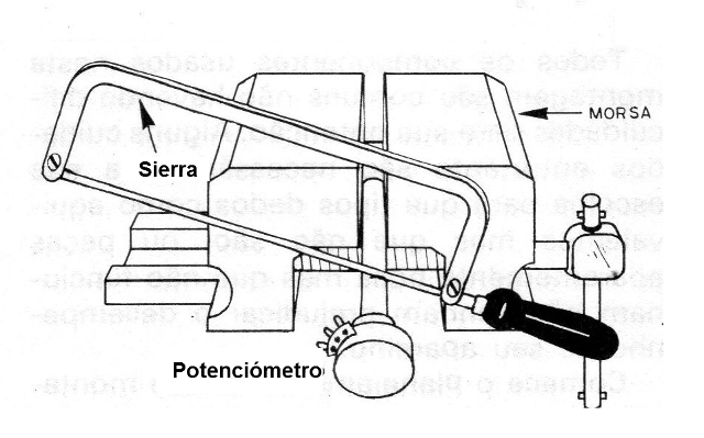 Figura 12 - Cortar el eje del potenciómetro
Figura 12 - Cortar el eje del potenciómetro