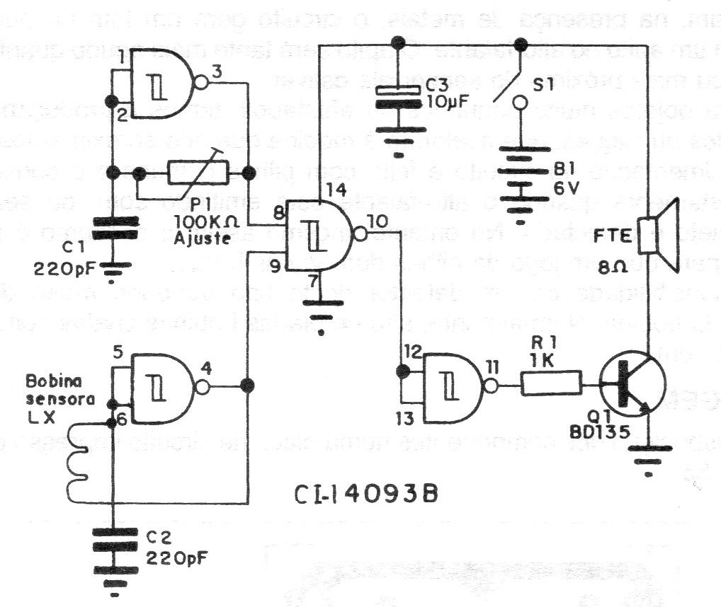 Figura 2 - Diagrama del detector de metales
Figura 2 - Diagrama del detector de metales