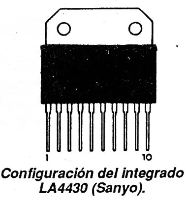Configuración del integado LA4430 (Sanyo)
Configuración del integado LA4430 (Sanyo)