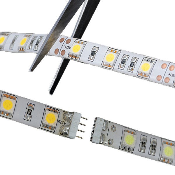 Figura 5 - Corte una cinta de LEDs con poder simple
Figura 5 - Corte una cinta de LEDs con poder simple