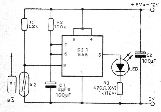 Figura 4 - Accionamiento temporizado de un LED
Figura 4 - Accionamiento temporizado de un LED