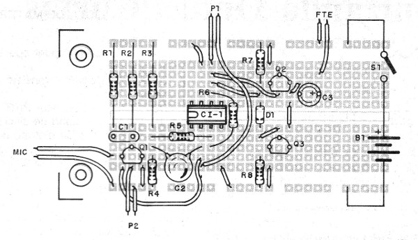 Figura 5 - Montaje en matriz de contactos
Figura 5 - Montaje en matriz de contactos