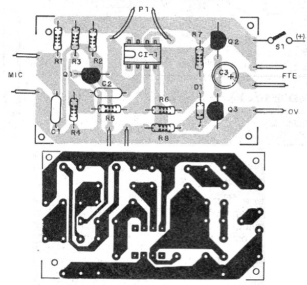Figura 6 - Placa de circuito impreso para el efecto de sonido
Figura 6 - Placa de circuito impreso para el efecto de sonido