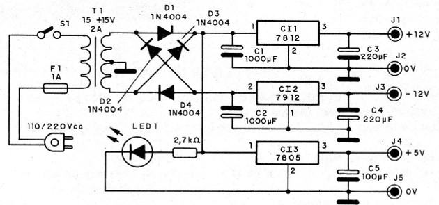 Figura 1 - Diagrama completo de la fuente
Figura 1 - Diagrama completo de la fuente