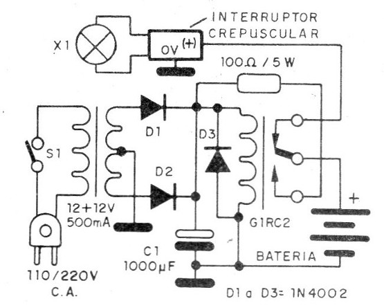 Figura 3 - Un sistema de luz de emergencia
Figura 3 - Un sistema de luz de emergencia